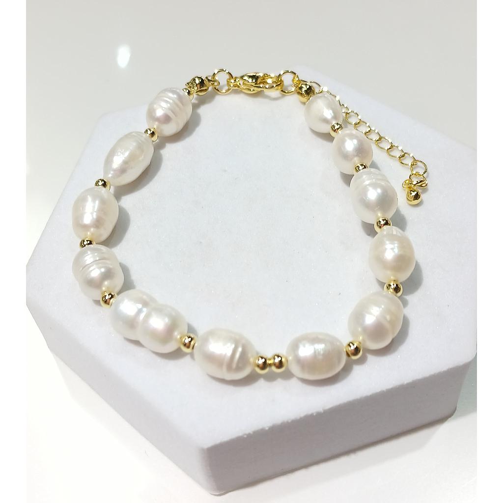 PULSERA PERLA DE RIO Y MICROCIRCONIA