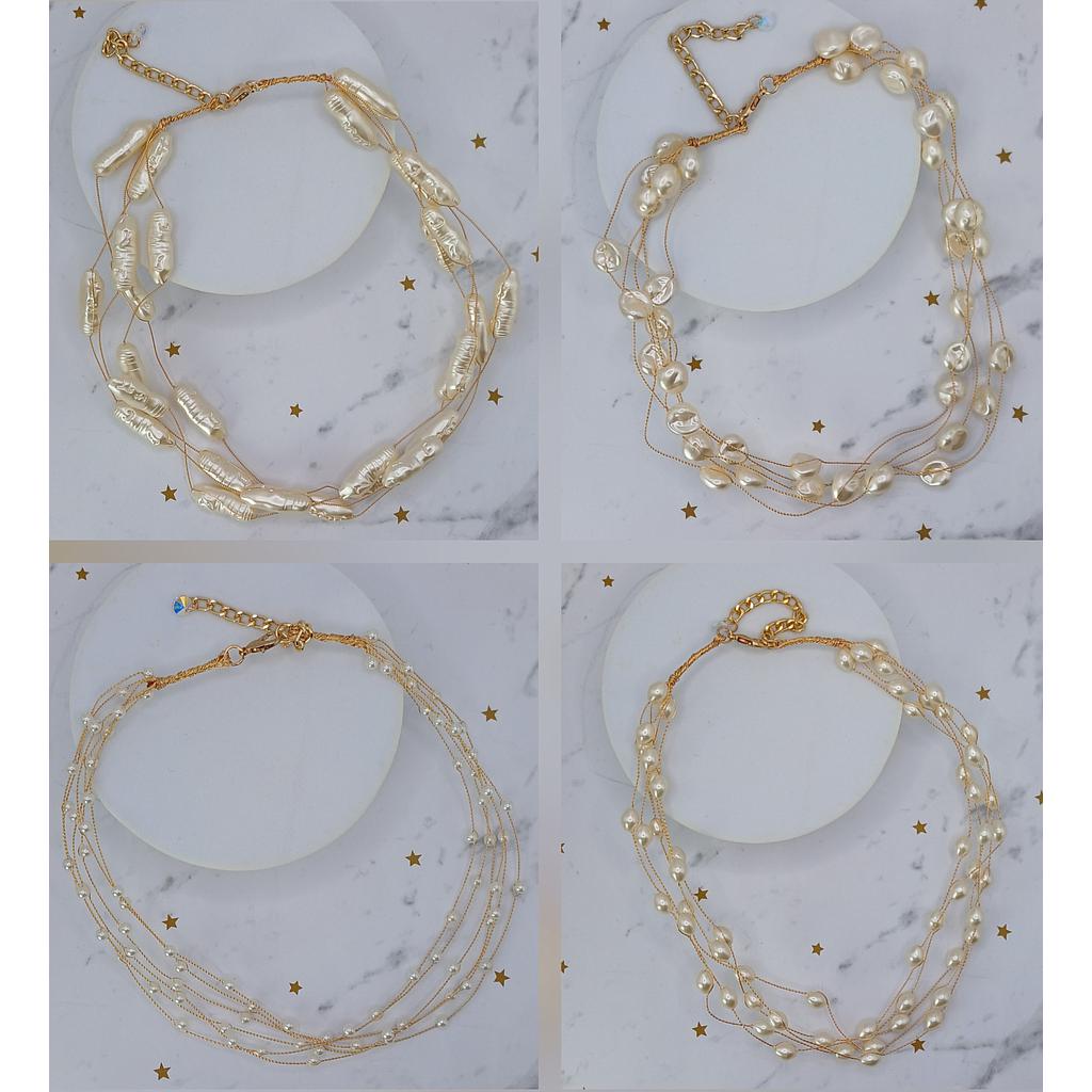 COLLARES TERMINADOS CON PERLAS 40CM