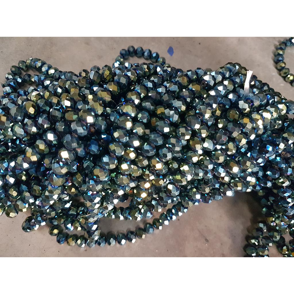 CRISTAL RONDEL VERDE TORNASOL 8MM