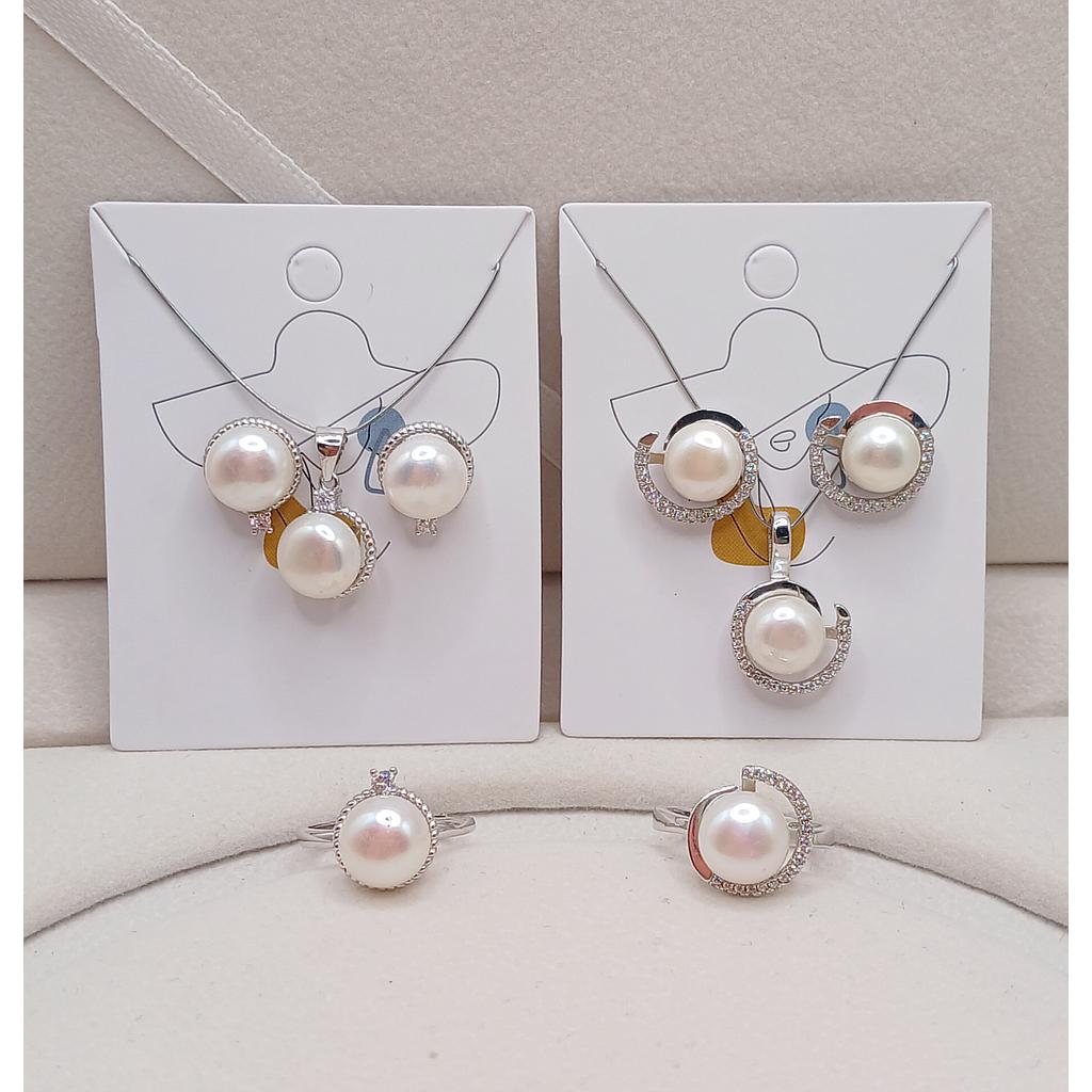 SET ARETES, DIJE Y ANILLO DE PLATA 925