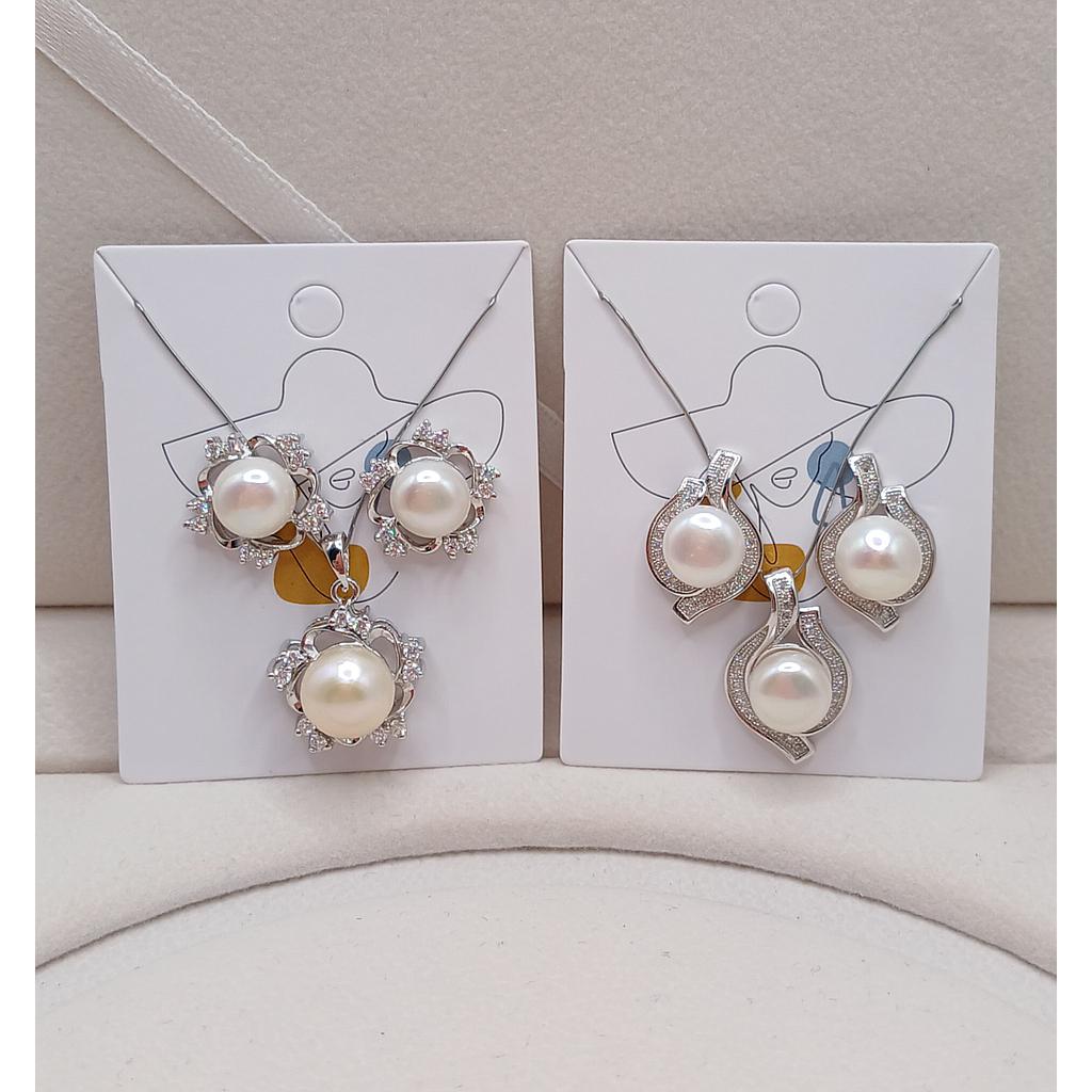 SET ARETES Y DIJE DE PLATA 925