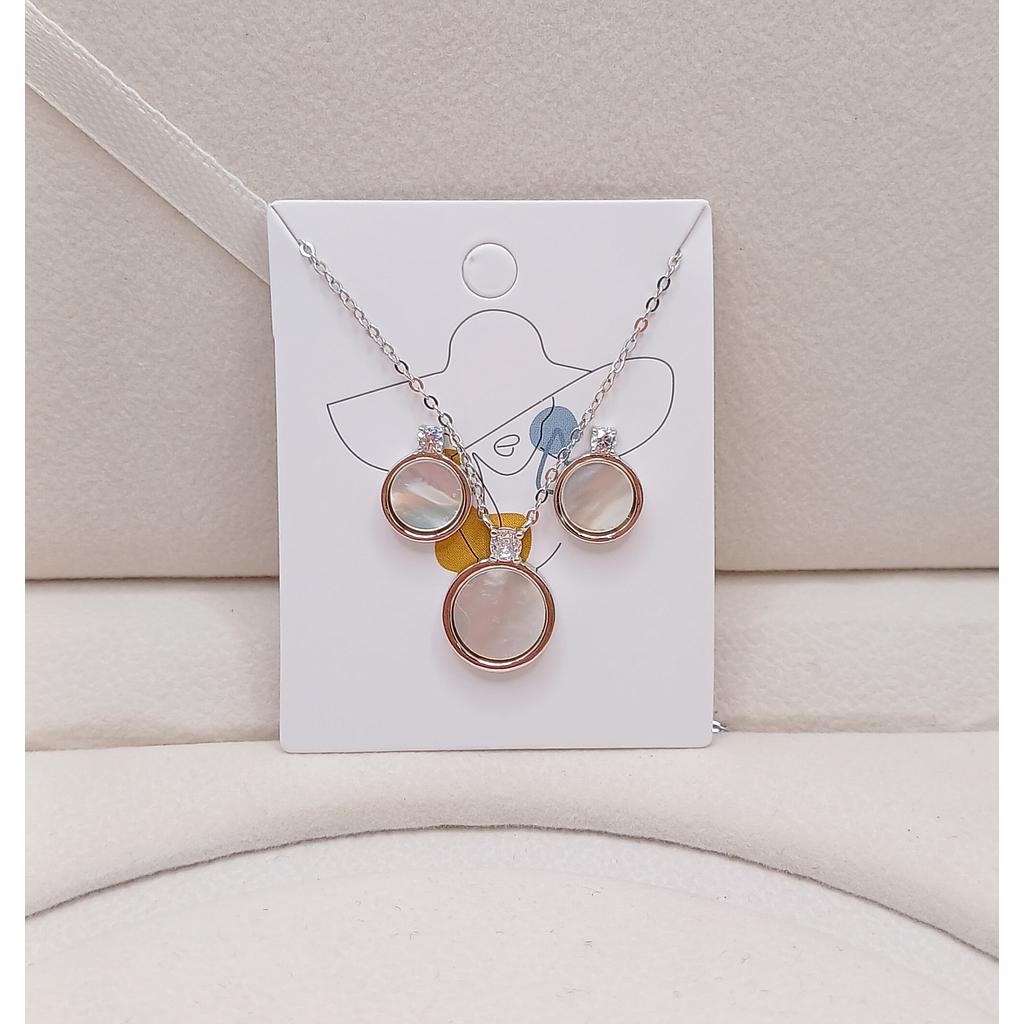 SET CADENA CON DIJE Y ARETES DE PLATA 925