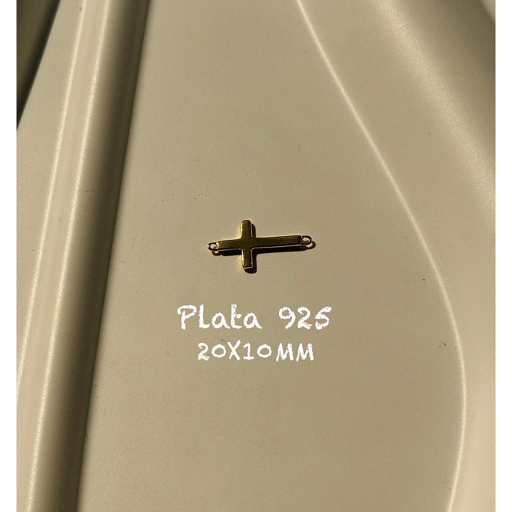 DIJE CRUZ PLATA CON BAÑO 925 20X10MM