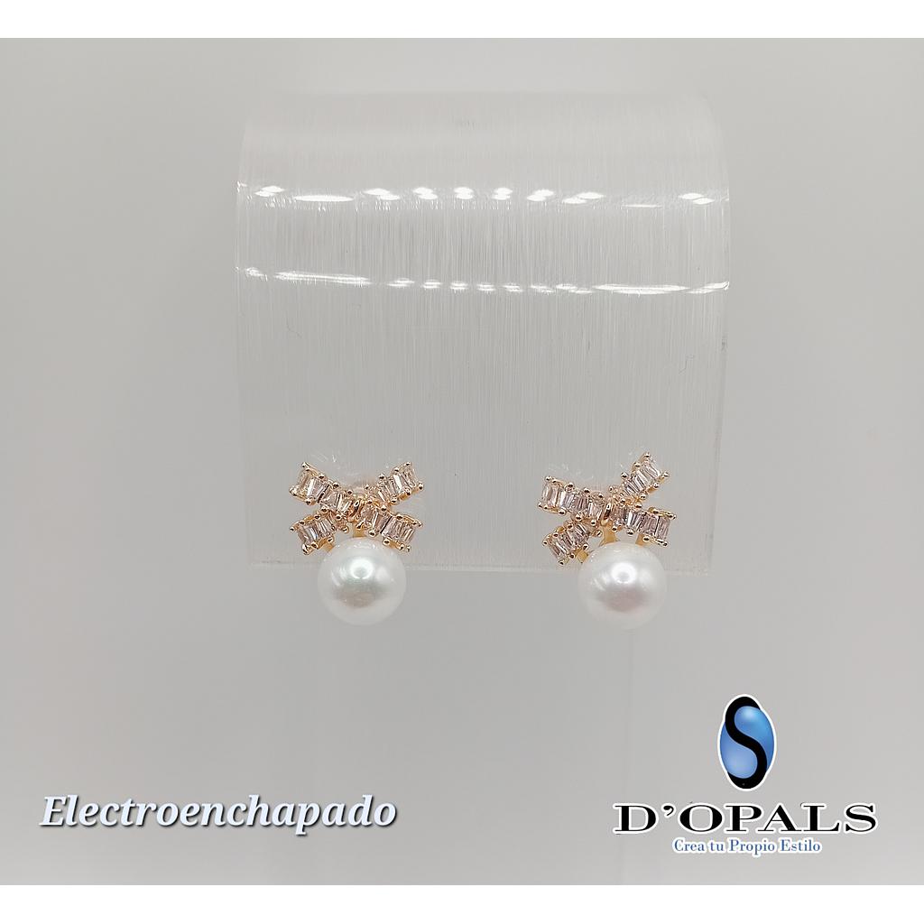 ARETE DE CHONGO CON PERLA ELECTROENCHAPADO 18K