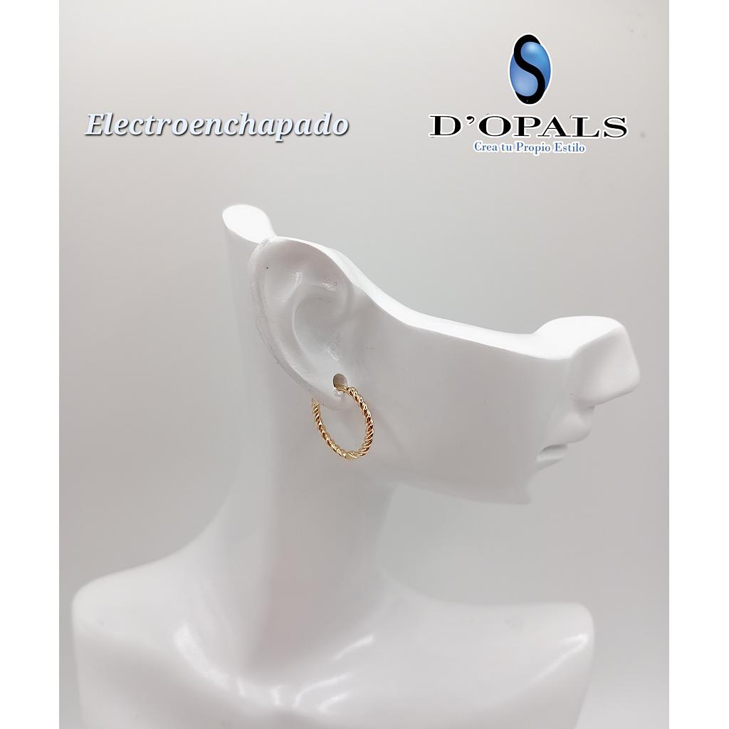 HUGGIE DE ELECTROENCHAPADO 18K 14MM