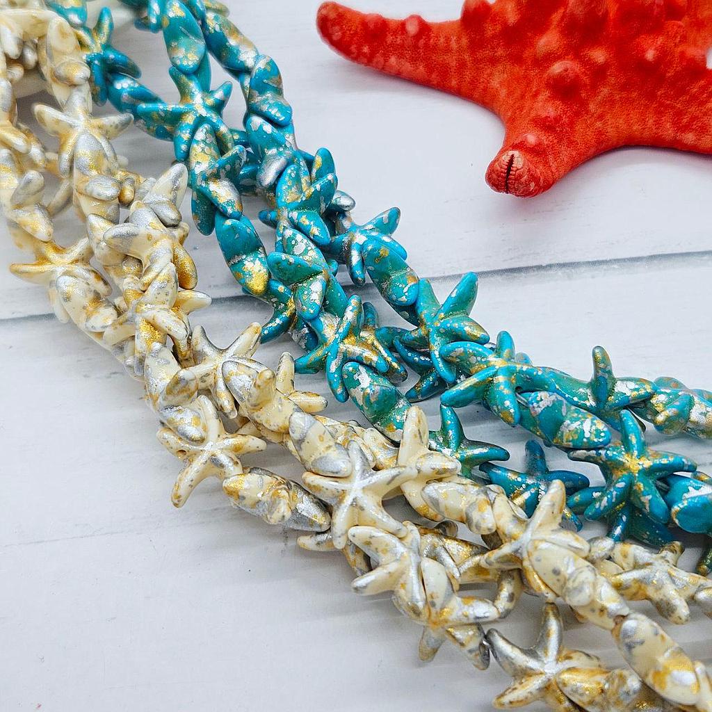 PIEDRA TURQUESA ESTRELLA DE MAR METALIZADA