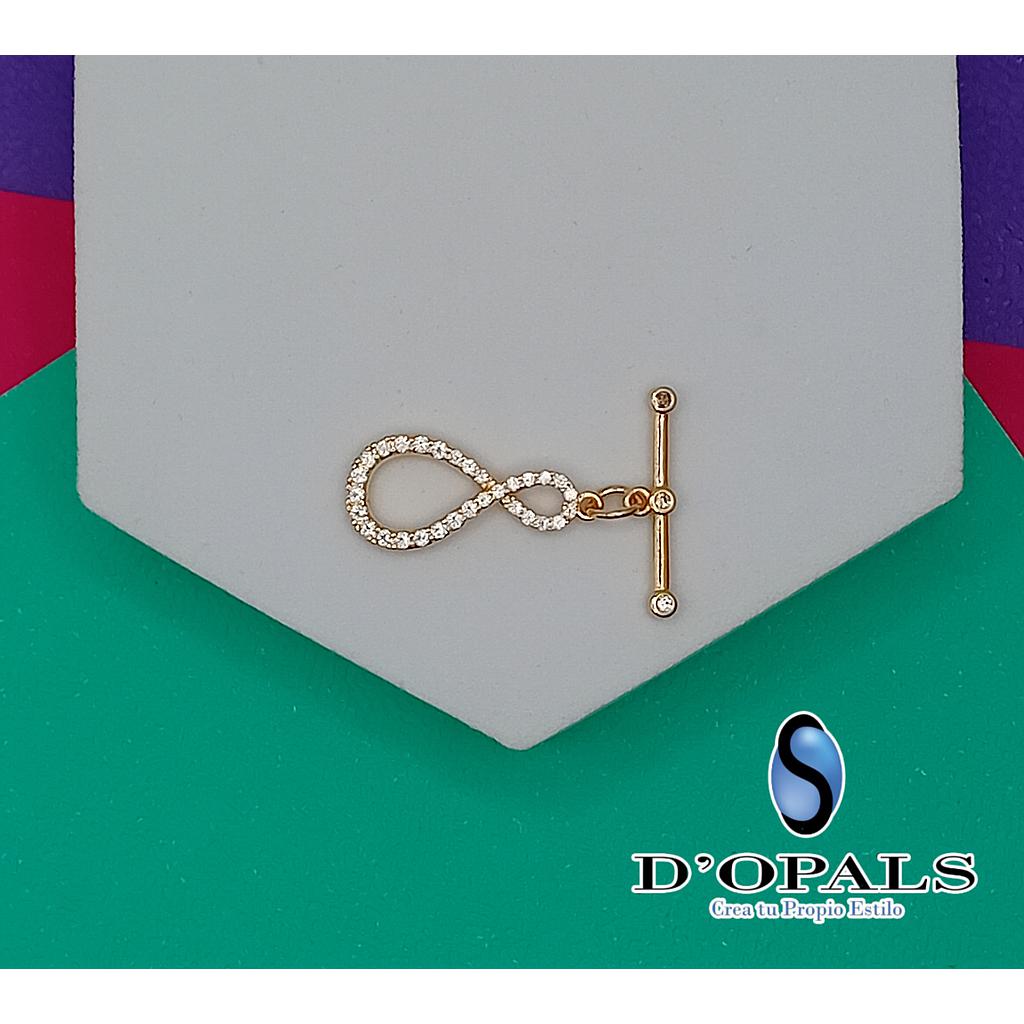 BROCHE TIPO T DE INFINITO ELECTROENCHAPADO
