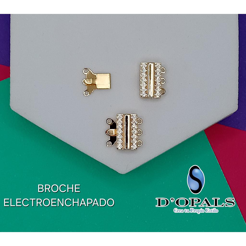 BROCHE DE 3 HILERAS ELECTROENCHAPADO