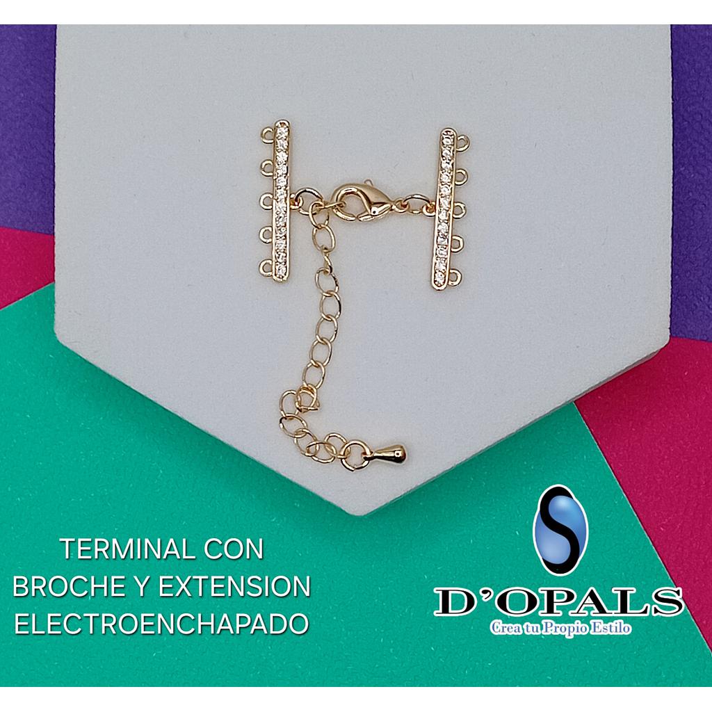 TERMINAL CON BROCHE Y EXTENSION DE 5 HILERAS ELECTROENCHAPADO