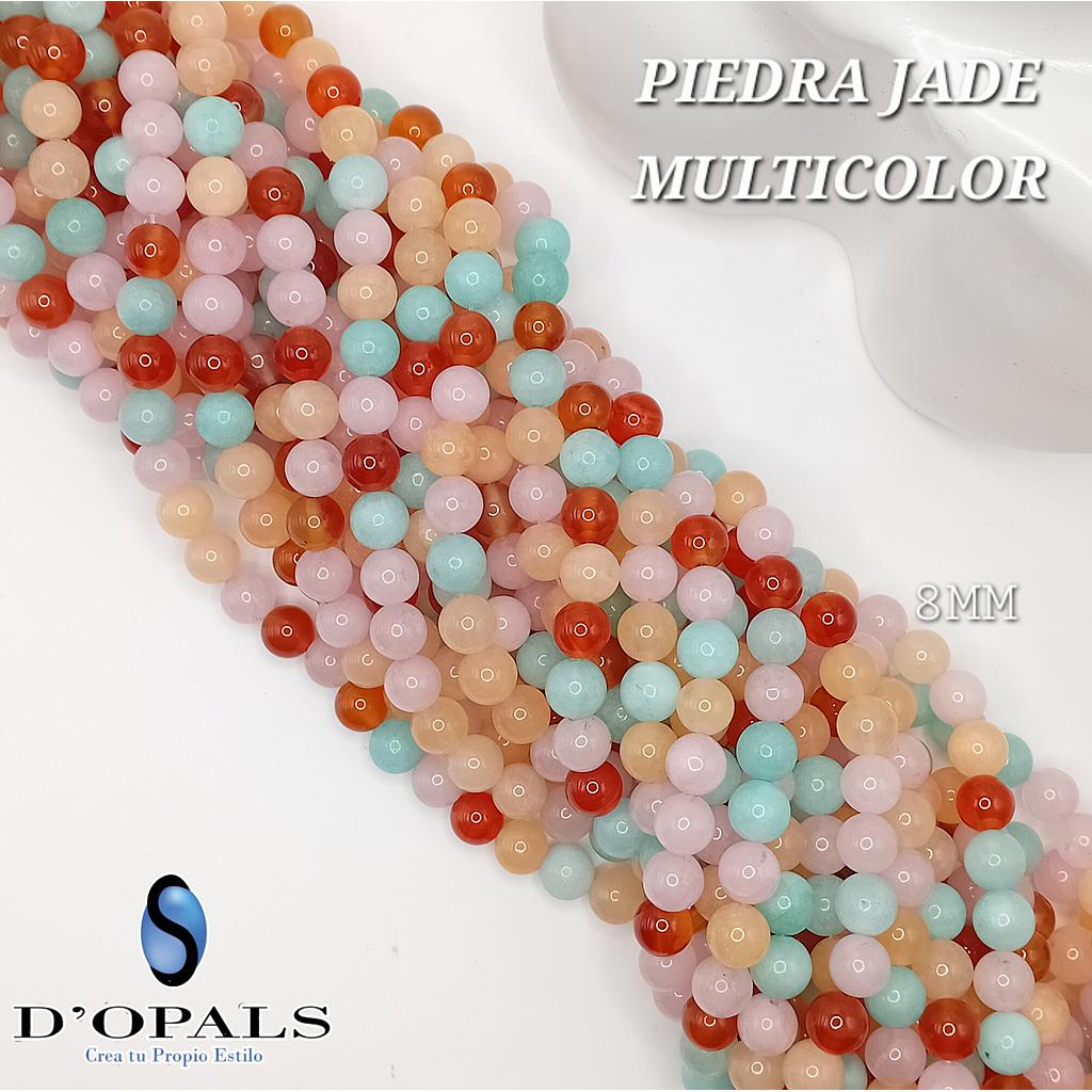 PIEDRA JADE REDONDA MULTICOLOR 8MM