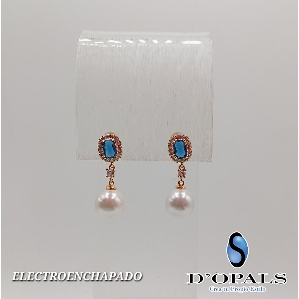 ARETE CON PERLA DE ELECTROENCHAPADO 18K