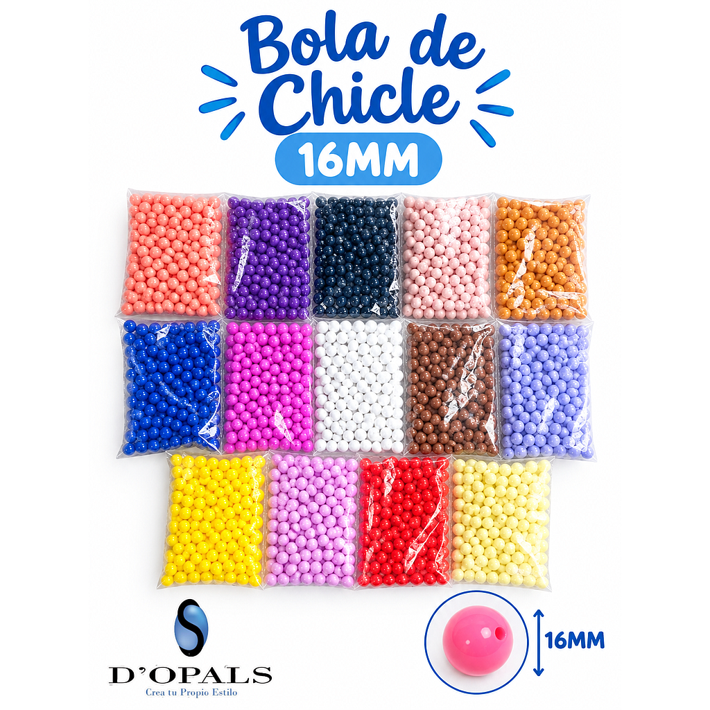 PAQUETE BOLAS DE CHICLE 500GRS 16MM